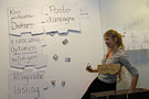 Bei der Final Presentation der School of Design Thinking des Potsdamer Hasso-Plattner-Instituts: Studentin Nora Rathje als Erkenntnisfee zeigt Schwerpunkte bei der künftigen Produktvermarktung